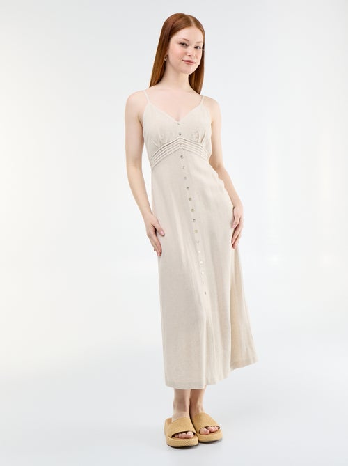 Vestido largo con tirantes finos ajustables - Kiabi Vestido largo con tirantes finos ajustables - Kiabi