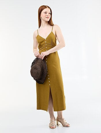 Vestido largo con tirantes finos ajustables