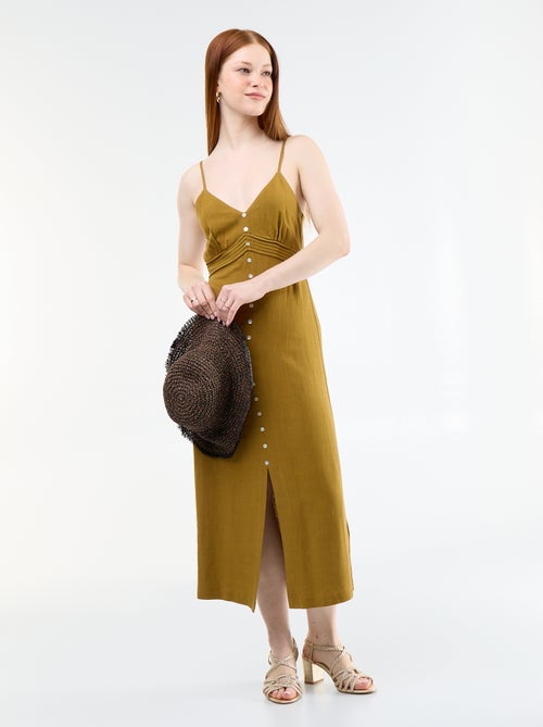 Vestido largo con tirantes finos ajustables - Kiabi