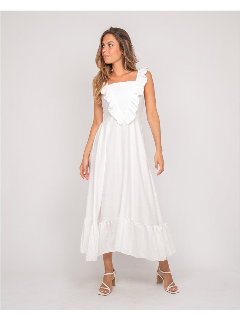 Vestido largo con tirantes IPARME Blanco - Kiabi