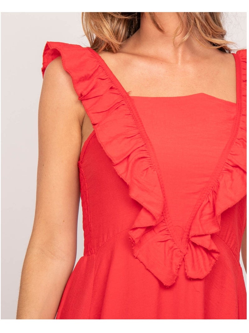 Vestido largo con tirantes IPARME Rojo - Kiabi