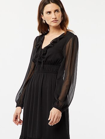 Vestido largo con volantes