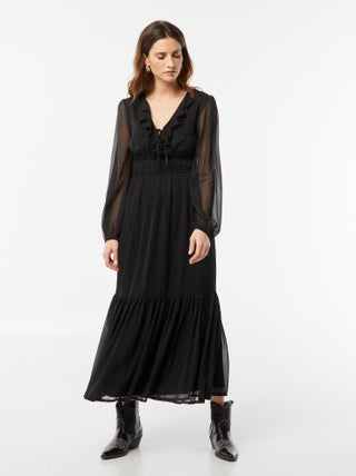 Vestido largo con volantes