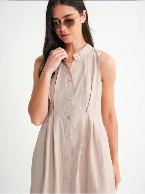 Vestido largo con volantes y cuello de tippet abotonado de mixray - Kiabi Vestido largo con volantes y cuello de tippet abotonado de mixray - Kiabi