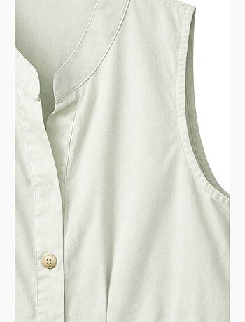Vestido largo con volantes y cuello de tippet abotonado de mixray