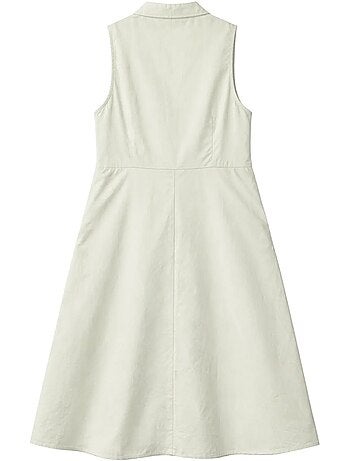 Vestido largo con volantes y cuello de tippet abotonado de mixray