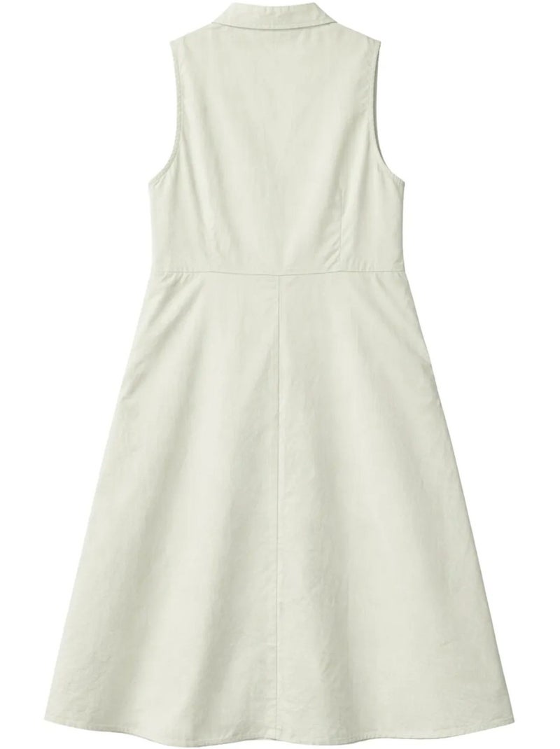 Vestido largo con volantes y cuello de tippet abotonado de mixray Crema - Kiabi