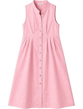 Vestido largo con volantes y cuello de tippet abotonado de mixray