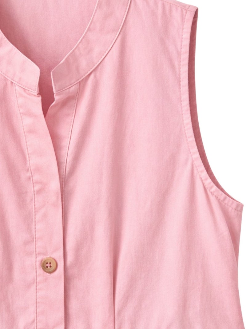 Vestido largo con volantes y cuello de tippet abotonado de mixray Rosa - Kiabi