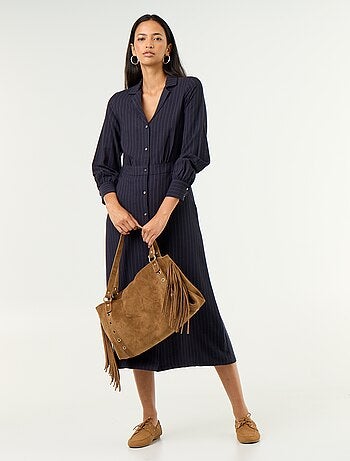 Vestido largo corte camisero