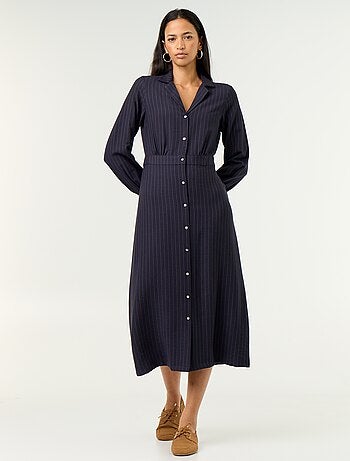 Vestido largo corte camisero