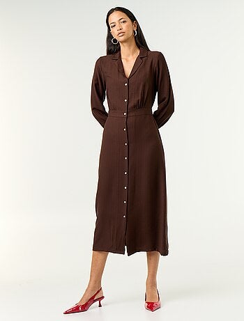Vestido largo corte camisero