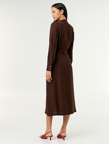 Vestido largo corte camisero