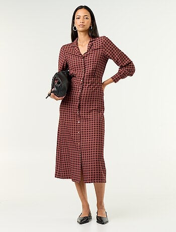 Vestido largo corte camisero