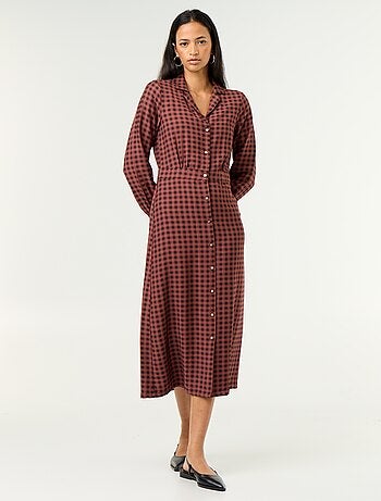 Vestido largo corte camisero