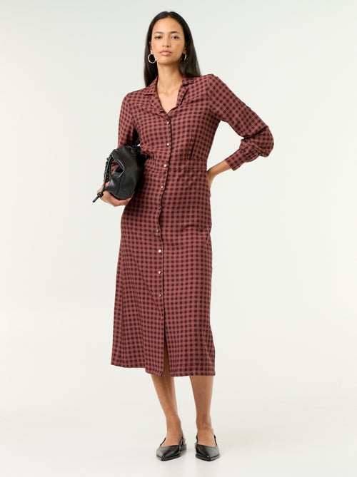 Vestido largo corte camisero - Kiabi Vestido largo corte camisero - Kiabi