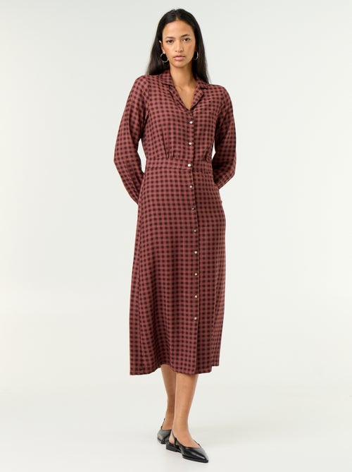 Vestido largo corte camisero - Kiabi Vestido largo corte camisero - Kiabi