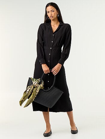 Vestido largo corte camisero