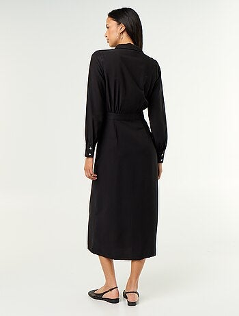 Vestido largo corte camisero
