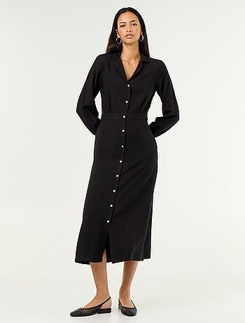 Vestido largo corte camisero