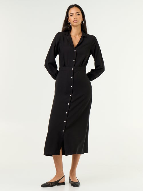 Vestido largo corte camisero - Kiabi Vestido largo corte camisero - Kiabi