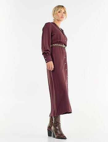 Vestido largo corte camisero