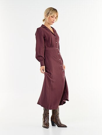 Vestido largo corte camisero