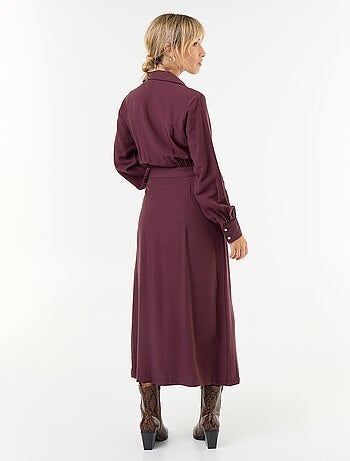 Vestido largo corte camisero