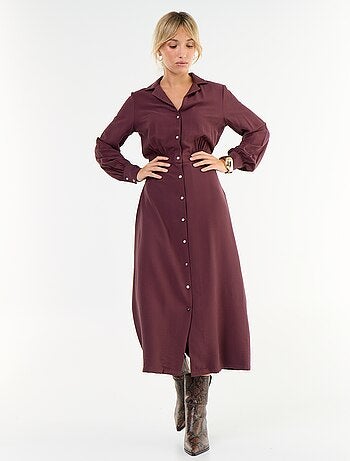 Vestido largo corte camisero