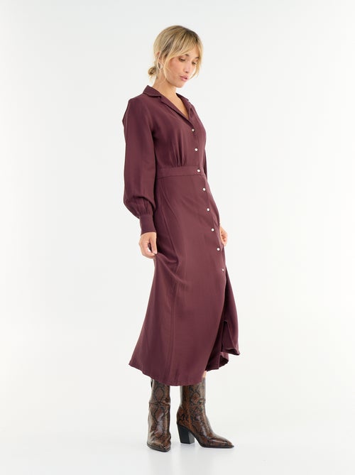 Vestido largo corte camisero - Kiabi
