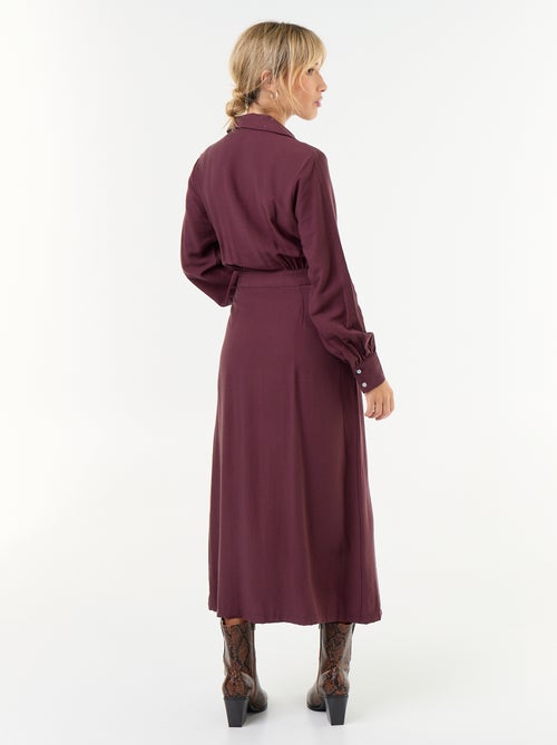Vestido largo corte camisero - Kiabi