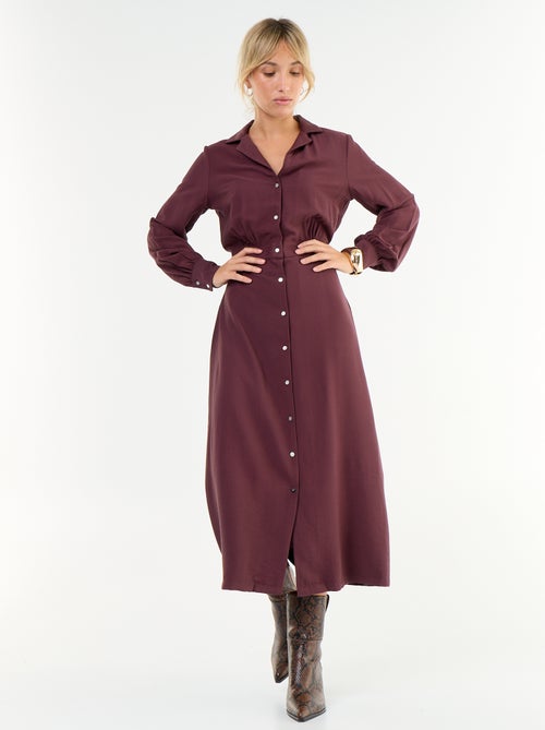 Vestido largo corte camisero - Kiabi