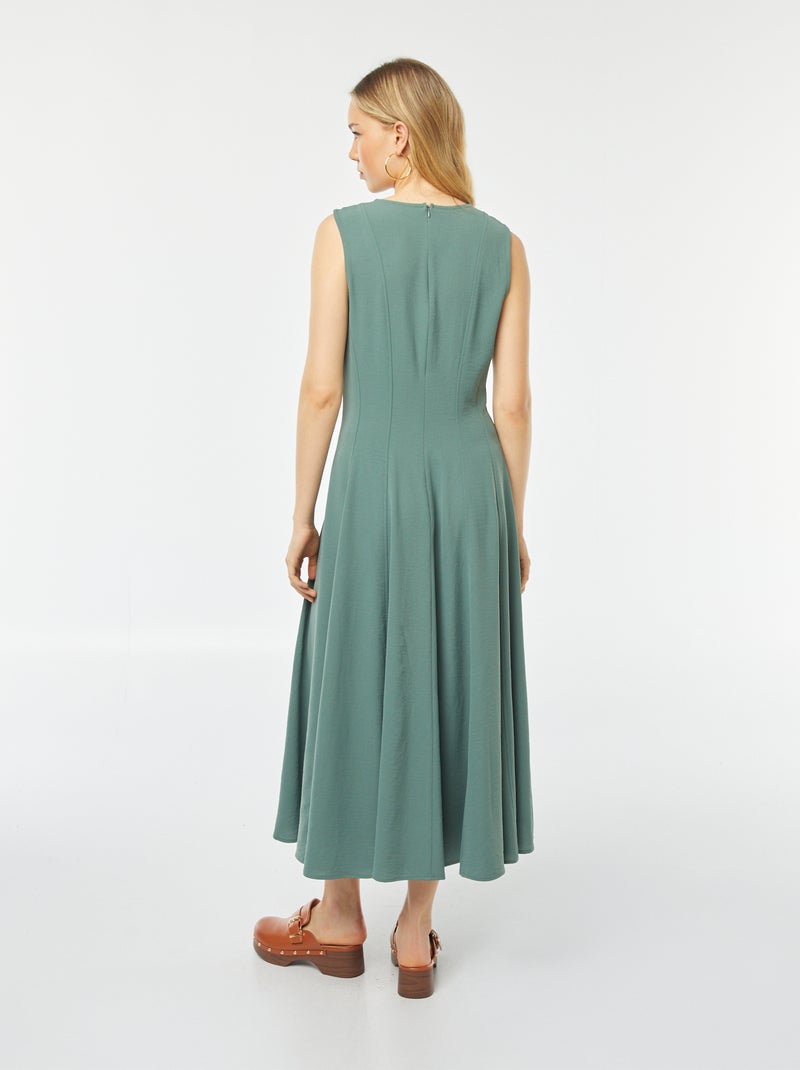 Vestido largo corte skater sin mangas AZUL - Kiabi