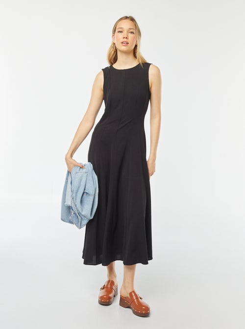 Vestido largo corte skater sin mangas - Kiabi