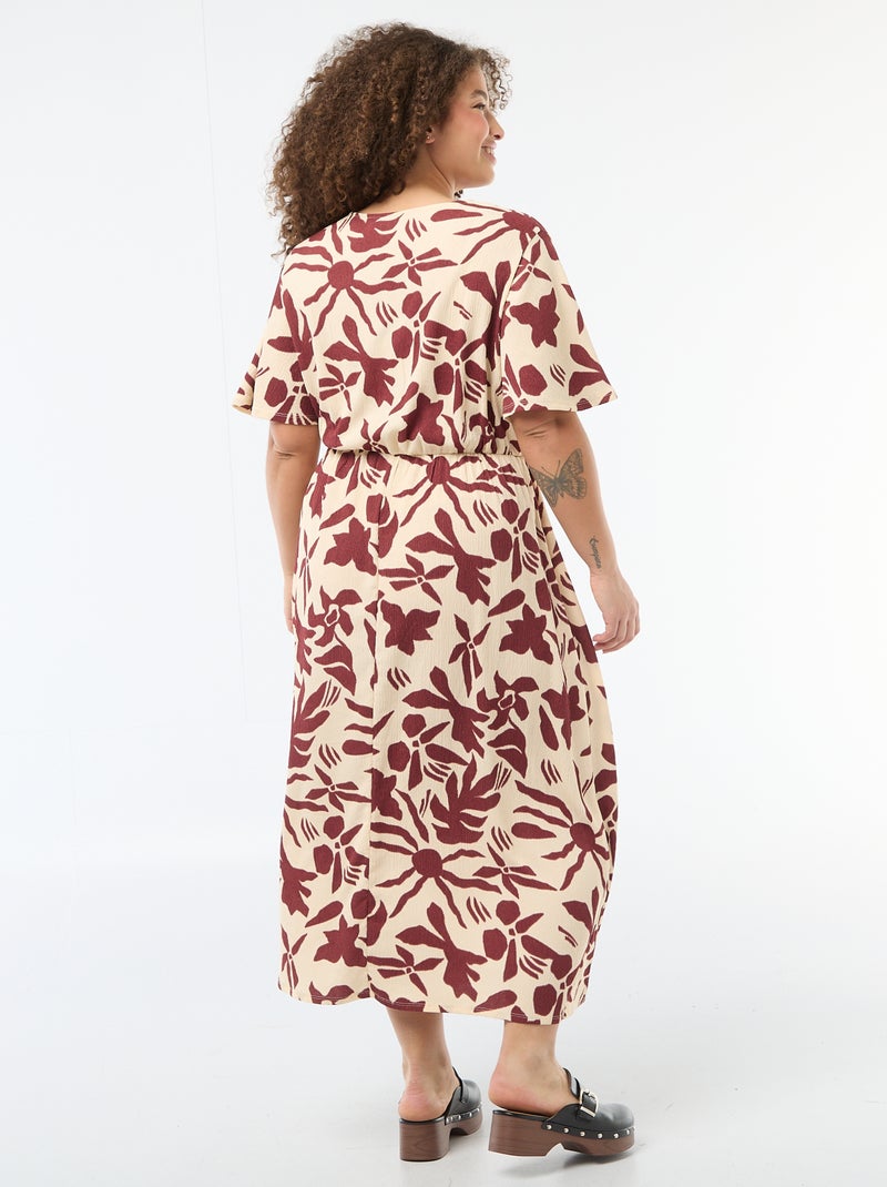 Vestido largo cruzado Beige - Kiabi
