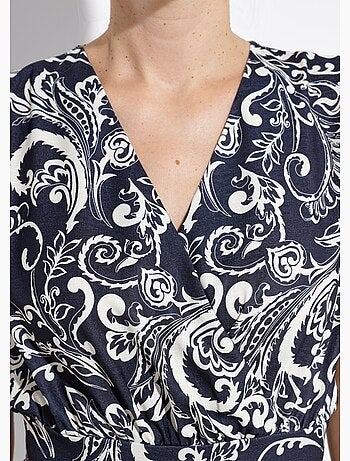 Vestido largo cruzado con cintura elástica - Afibel