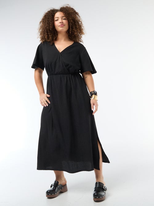 Vestido largo cruzado - Kiabi