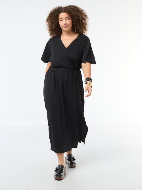 Vestido largo cruzado - Kiabi