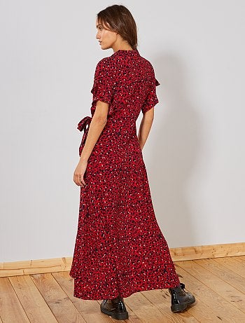 Vestido largo cruzado - Kiabi