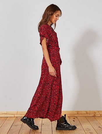 Vestido largo cruzado - Kiabi