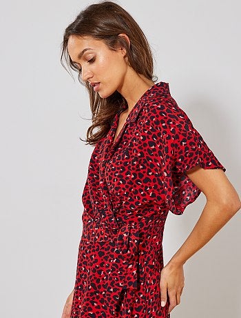 Vestido largo cruzado - Kiabi