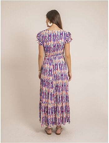 Vestido largo cruzado tie and dye IGAYA