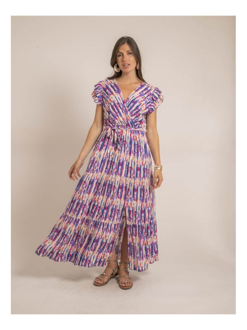 Vestido largo cruzado tie and dye IGAYA - Kiabi