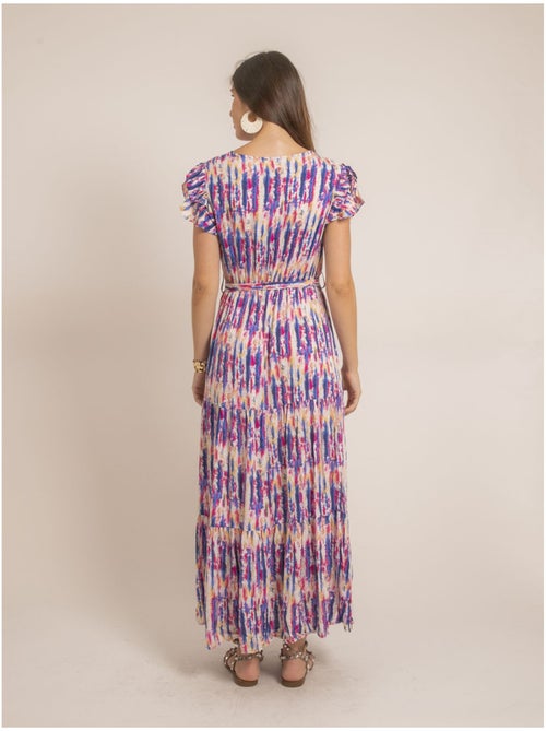 Vestido largo cruzado tie and dye IGAYA - Kiabi