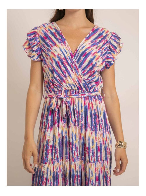 Vestido largo cruzado tie and dye IGAYA - Kiabi