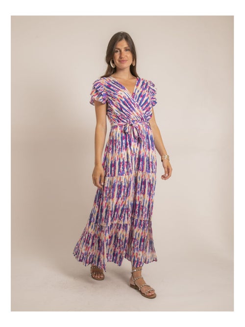 Vestido largo cruzado tie and dye IGAYA - Kiabi
