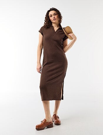 Vestido largo cuello polo