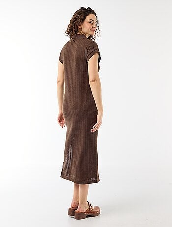 Vestido largo cuello polo