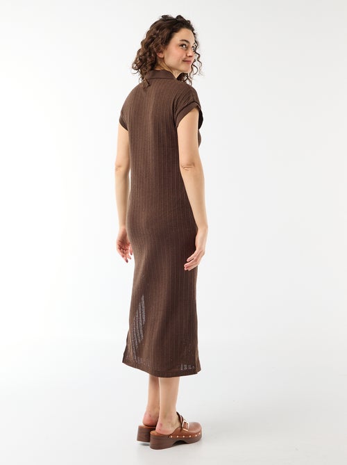 Vestido largo cuello polo - Kiabi
