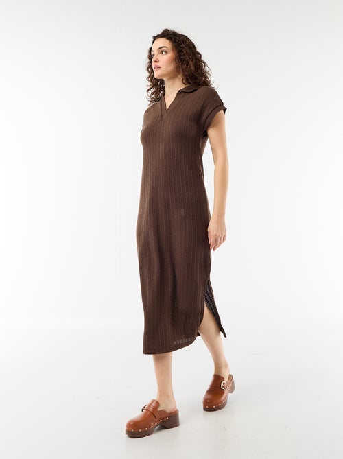 Vestido largo cuello polo - Kiabi
